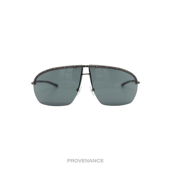 🔴 Gucci Vintage Shield Sunglasses - Gunmetal - Picture 1 of 9